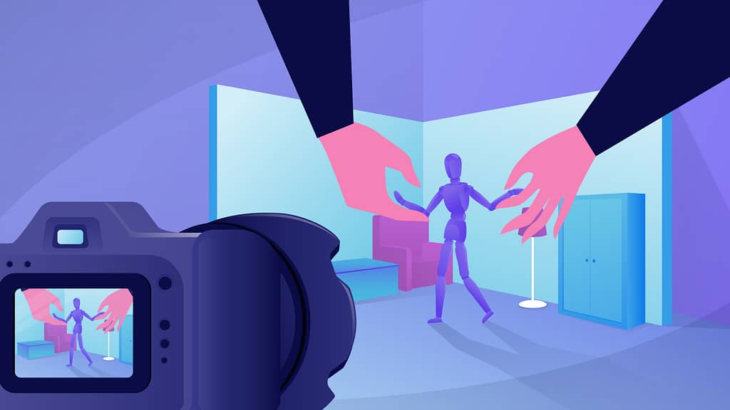 gambar animasi tangan dengan background ungu